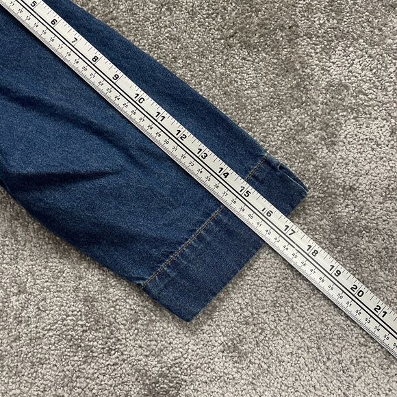 Mountain Lake Denim Jean Jacket Womens Petite Large Button Down Embroidered Boho - Picture 11 of 13